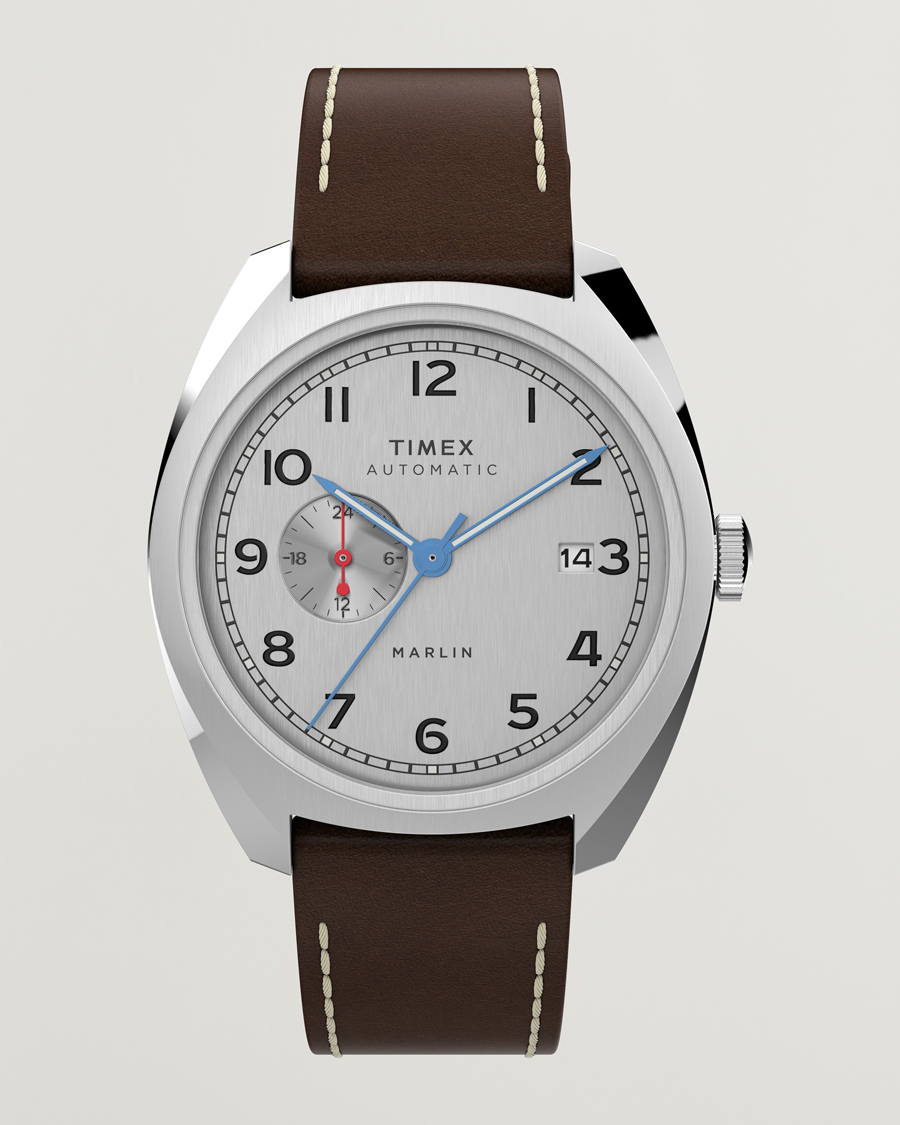 Heren | Lederen band | Timex | Marlin Automatic 39mm Silver Dial