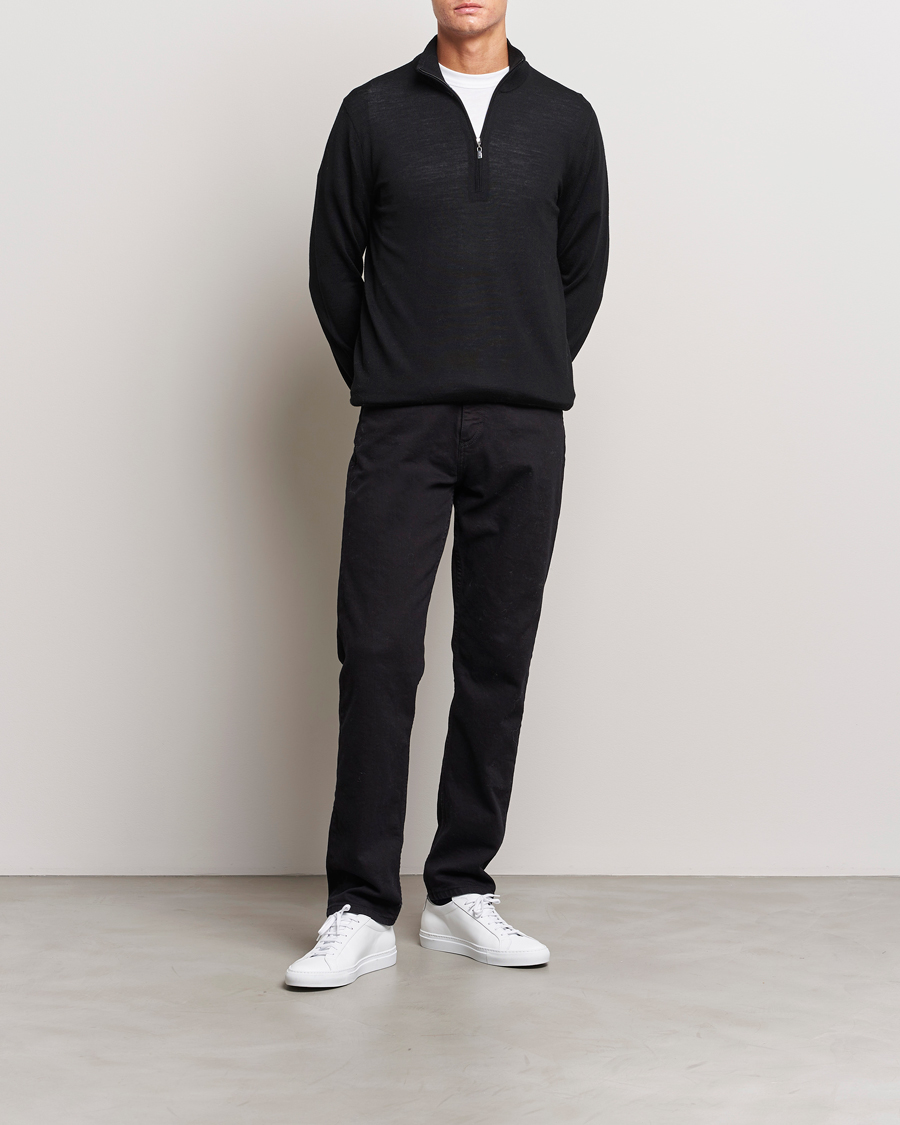 Heren | Truien | Tiger of Sweden | Errol Merino Half Zip Black