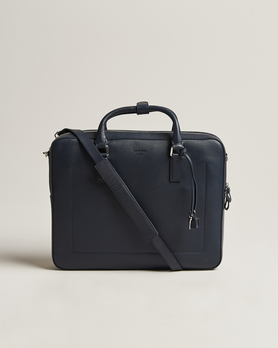 Heren | Tiger of Sweden Bowe Leather Briefcase Midnight Blue | Tiger of Sweden | Bowe Leather Briefcase Midnight Blue