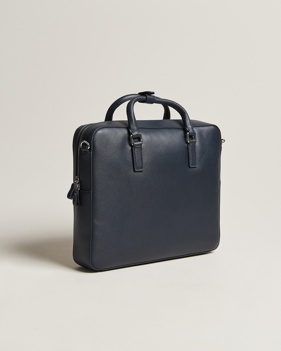 Heren | Tiger of Sweden Bowe Leather Briefcase Midnight Blue | Tiger of Sweden | Bowe Leather Briefcase Midnight Blue