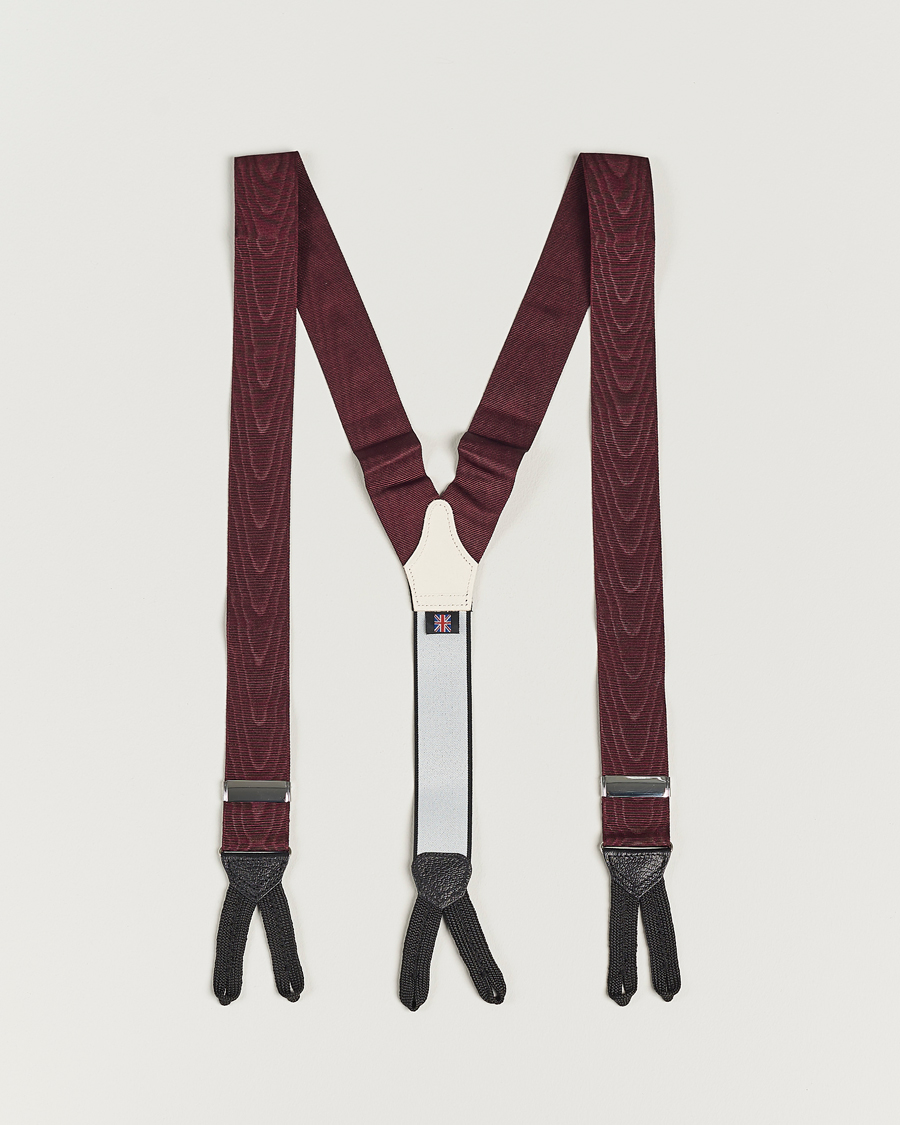 Heren | Albert Thurston Moiré Braces 40mm Wine | Albert Thurston | Moiré Braces 40mm Wine