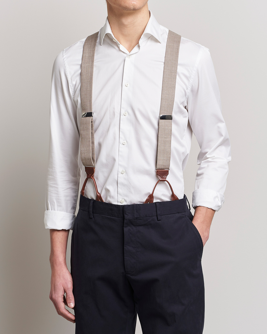 Heren | Binnenkort op voorraad | Albert Thurston | Linen Braces Beige