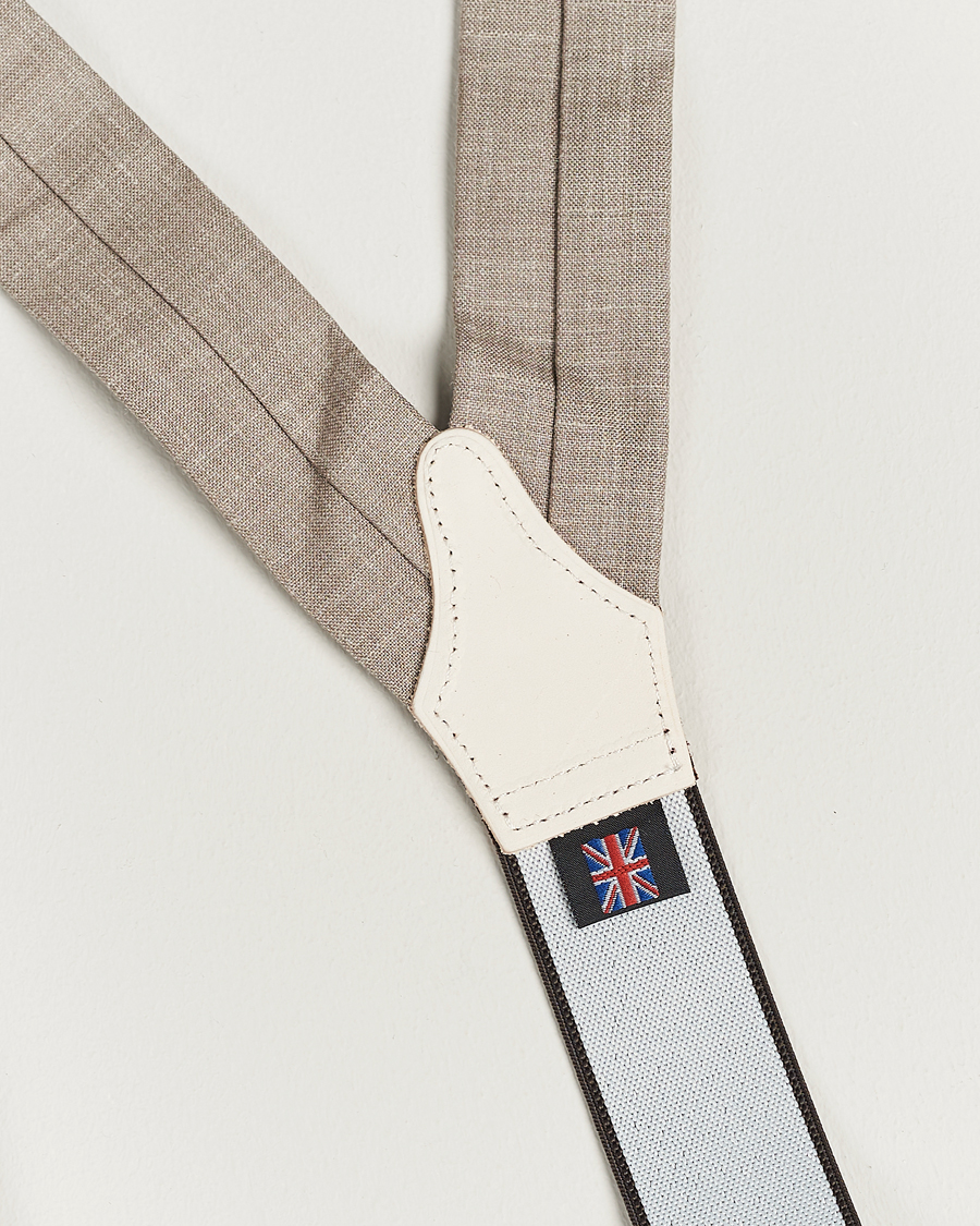 Heren | Albert Thurston Linen Braces Beige | Albert Thurston | Linen Braces Beige
