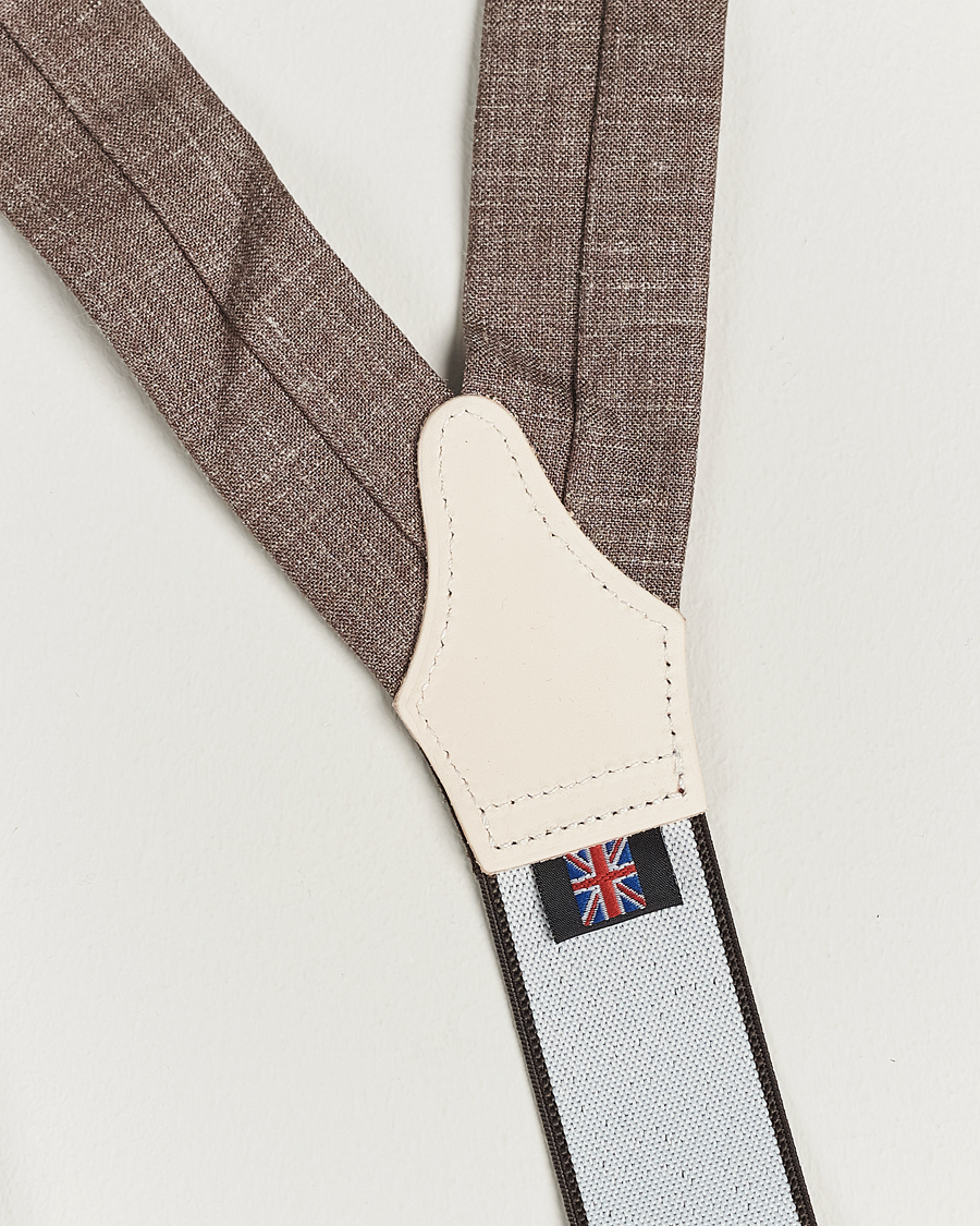 Heren | Albert Thurston Linen Braces Brown | Albert Thurston | Linen Braces Brown