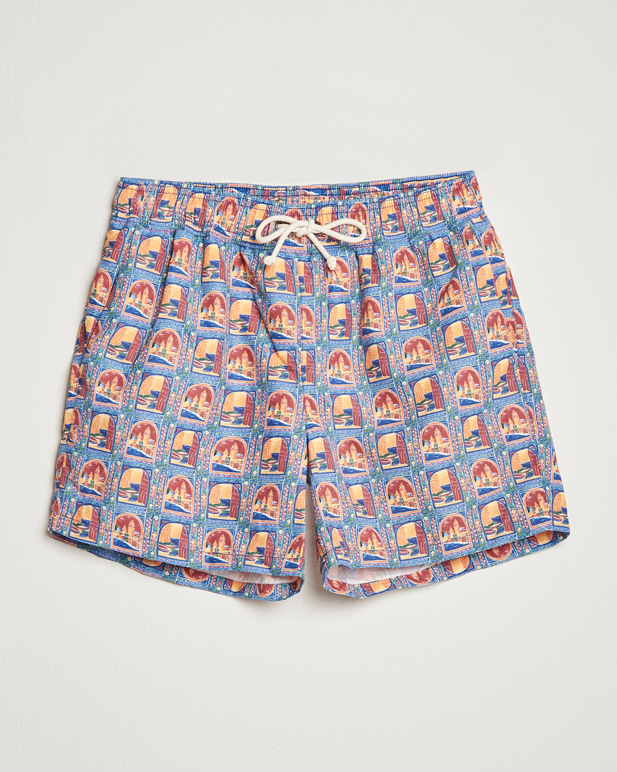 Heren | Zwembroek | Ripa Ripa | Printed Swimshorts Orange/Light Blue