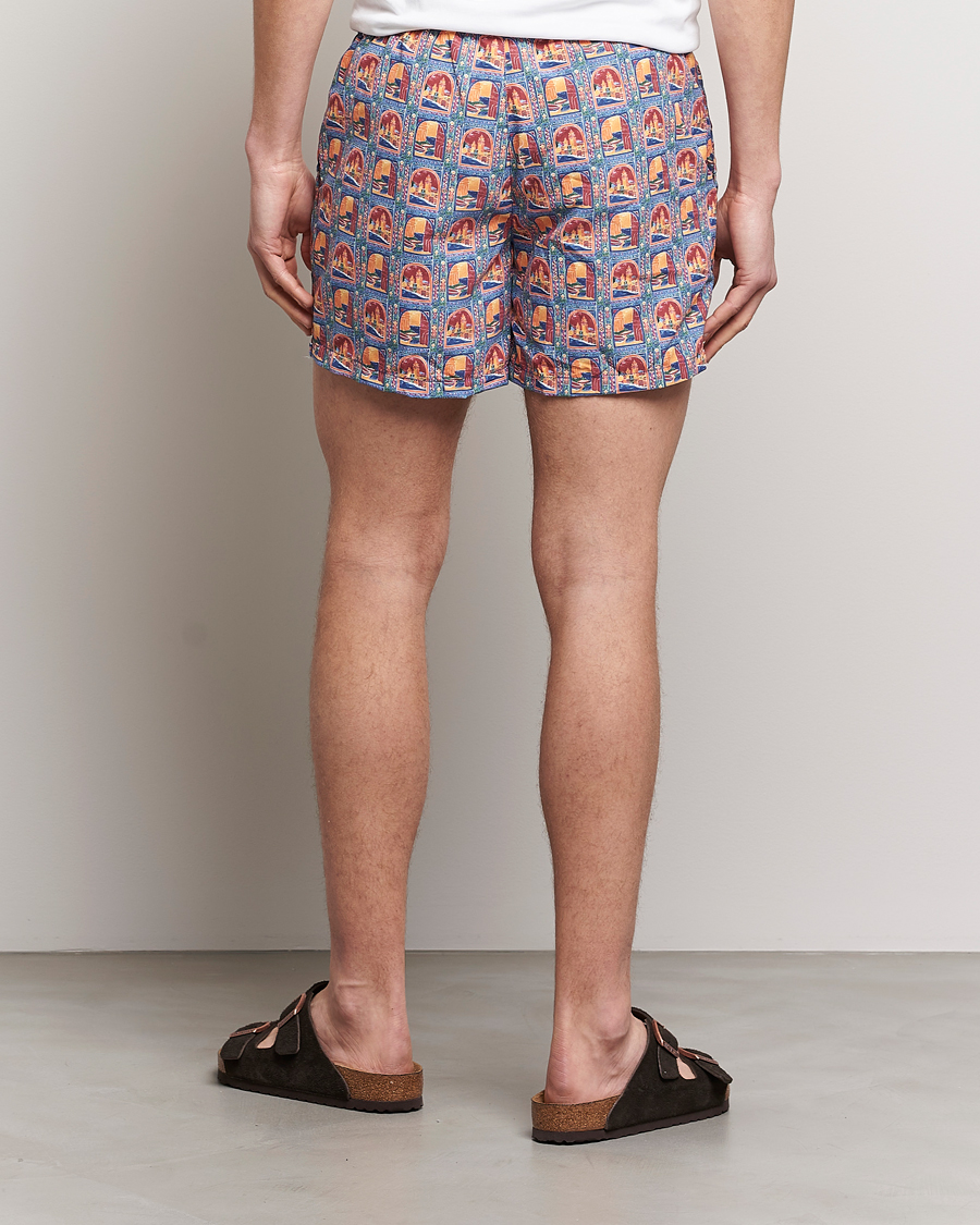 Heren | Zwembroek | Ripa Ripa | Printed Swimshorts Orange/Light Blue