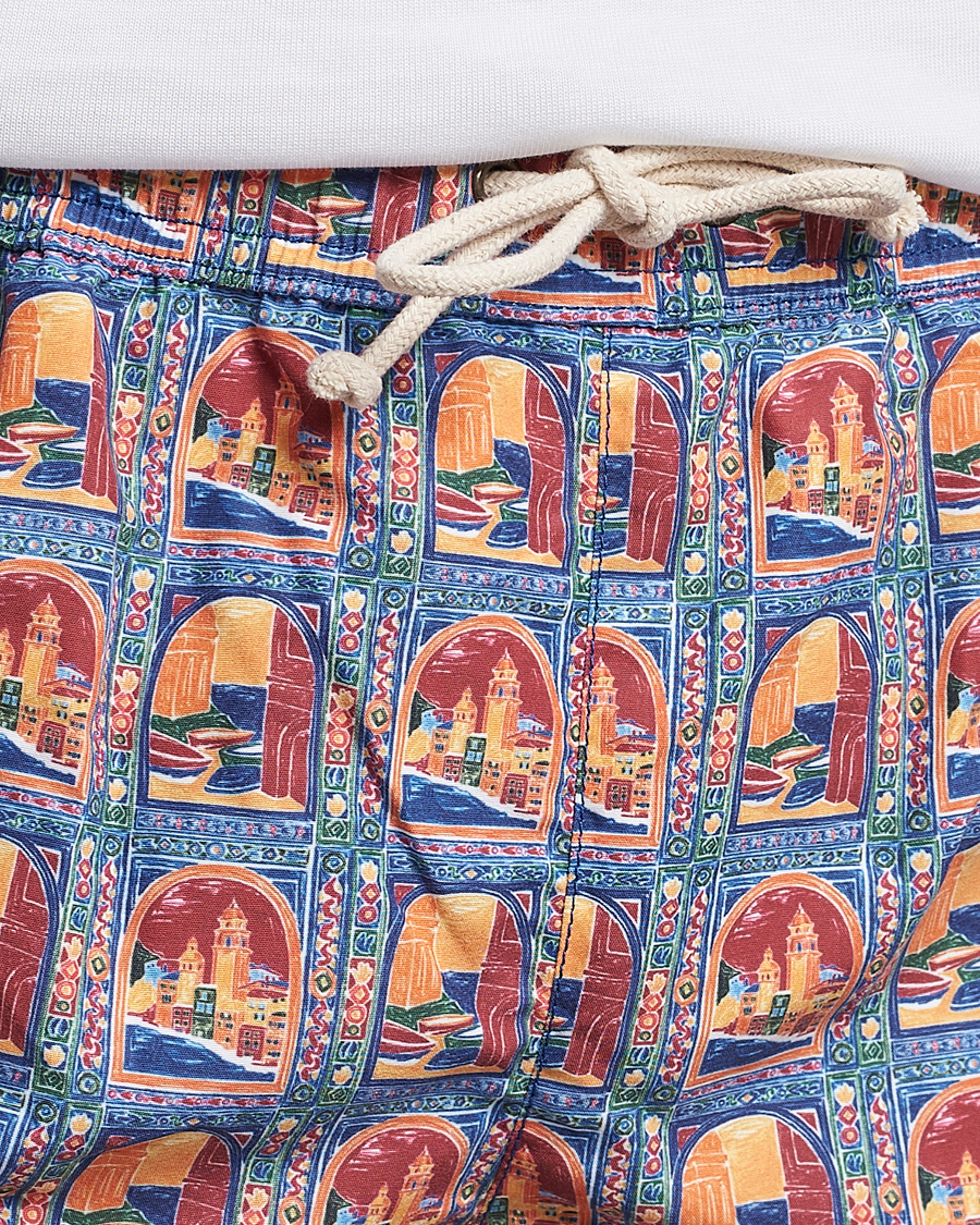 Heren | Zwembroek | Ripa Ripa | Printed Swimshorts Orange/Light Blue