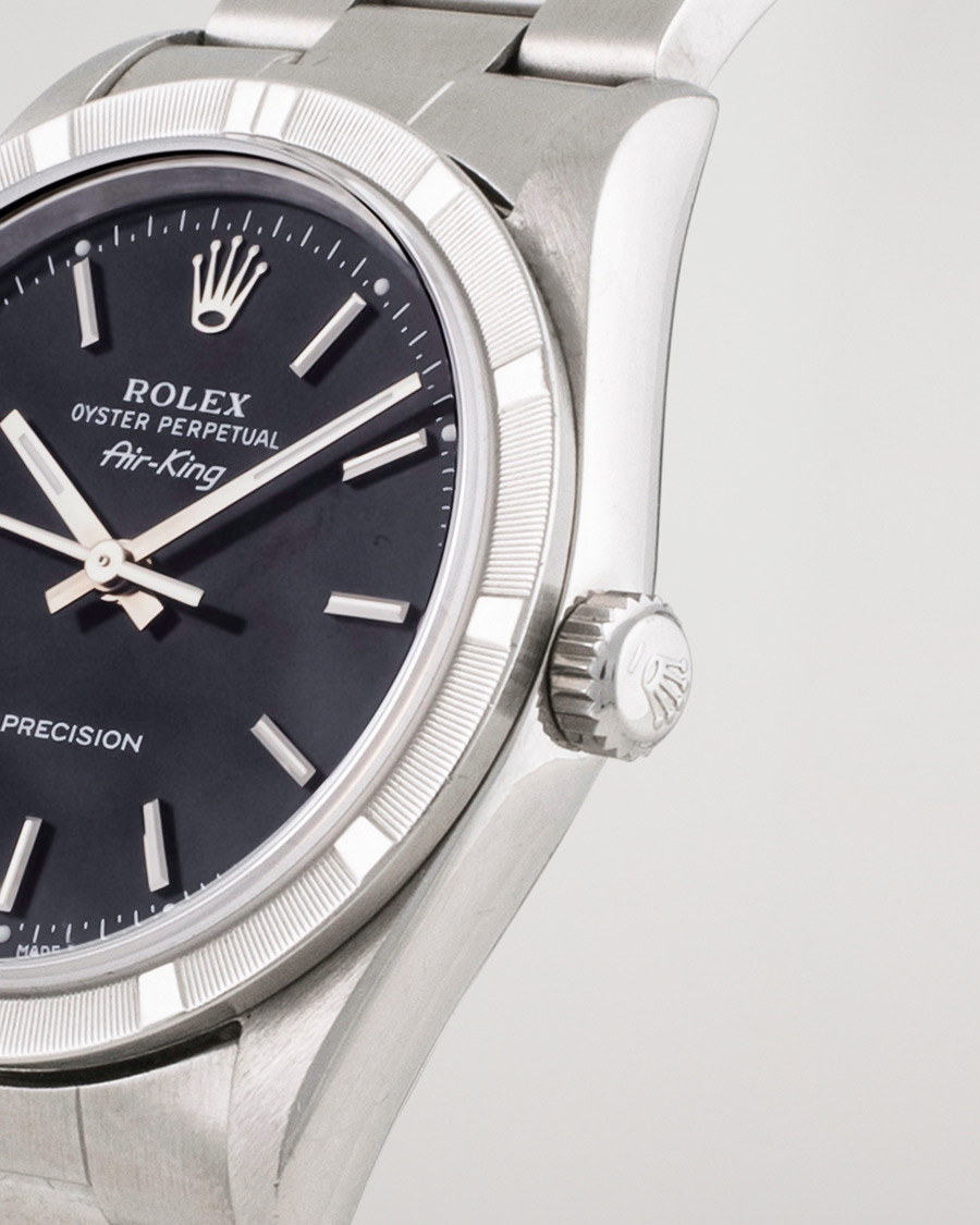 Heren | Rolex Pre-Owned Air King 14010 Oyster Perpetual Steel Black | Rolex Pre-Owned | Air King 14010 Oyster Perpetual Steel Black