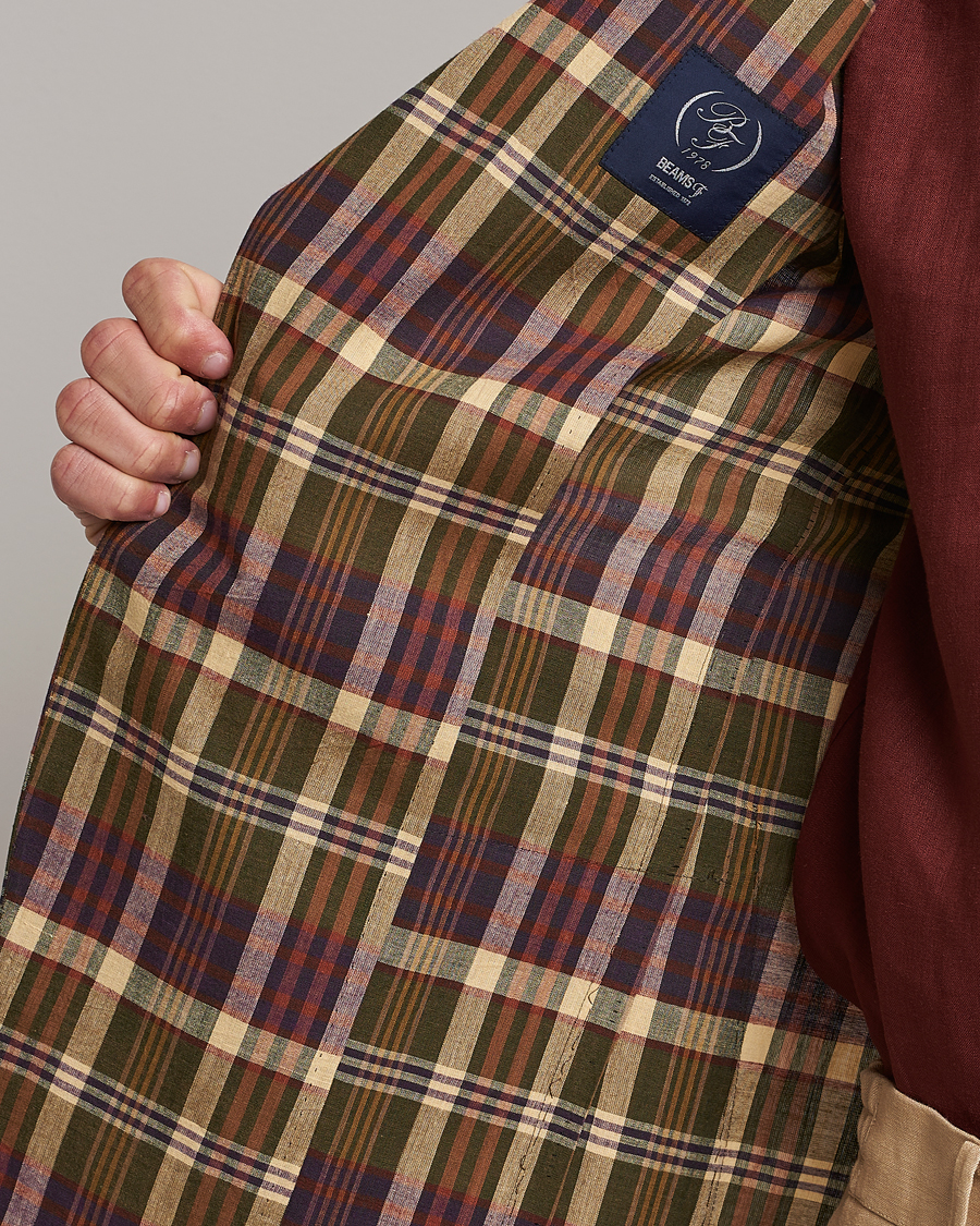 Heren | Blazers | Beams F | Patch Pocket Blazer Dark Brown Madras