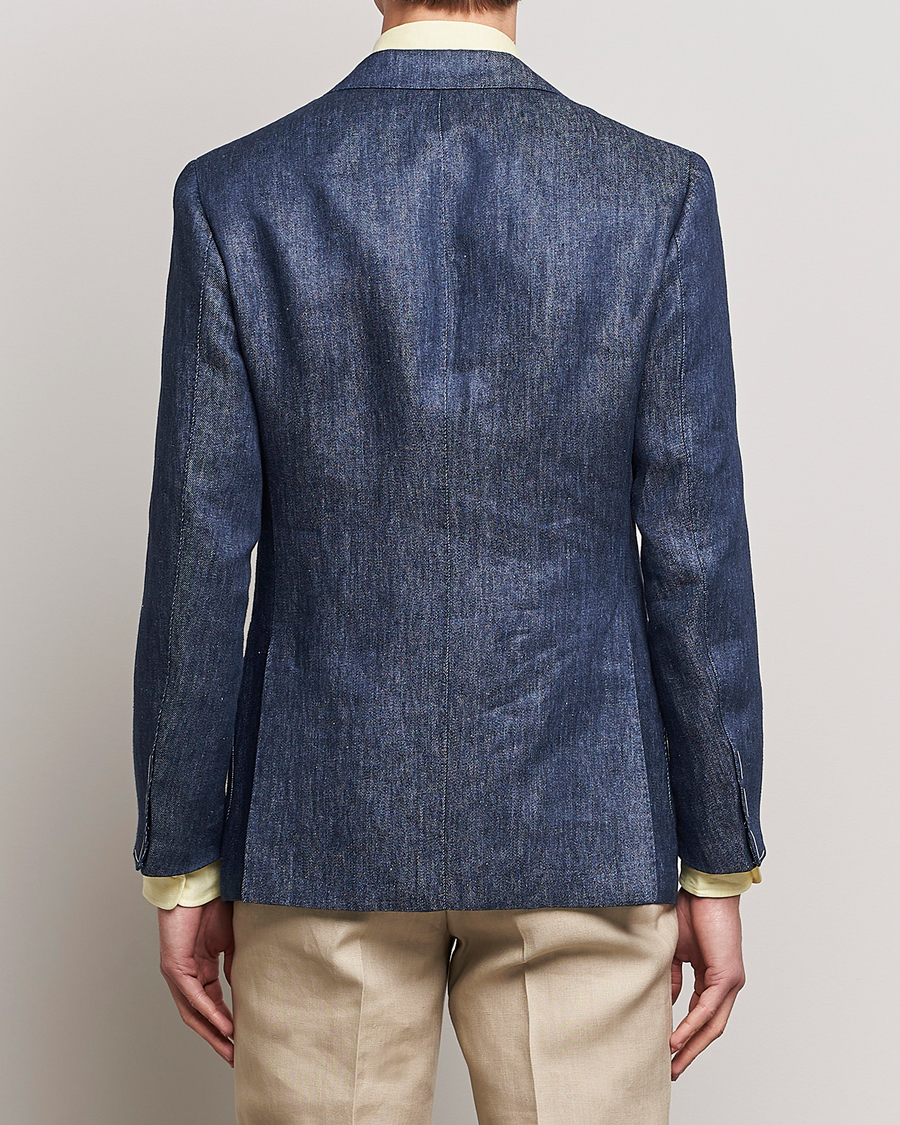 Heren | Blazers | Beams F | Patch Pocket Linen Blazer Indigo