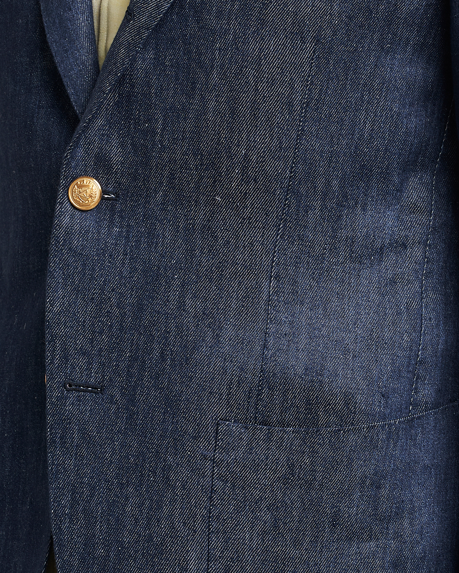 Heren | Blazers | Beams F | Patch Pocket Linen Blazer Indigo