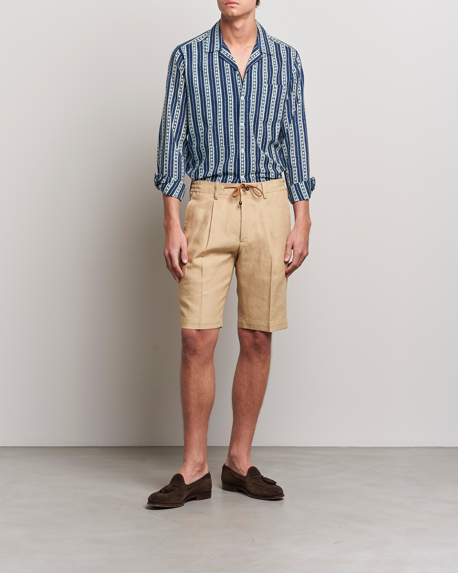 Heren | Overhemden | Beams F | Relaxed Cotton Shirt Blue Stripes