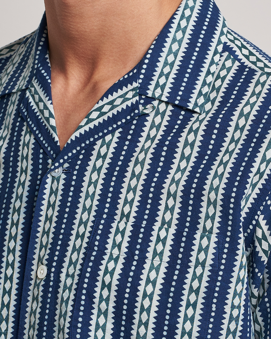 Heren | Overhemden | Beams F | Relaxed Cotton Shirt Blue Stripes