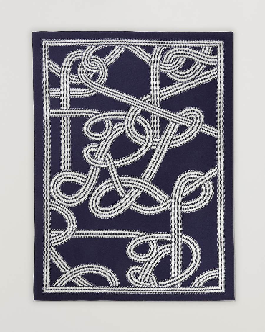 Heren | Stoffen | Ralph Lauren Home | Berken Wool/Cashmere Signature Logo Blanket Navy