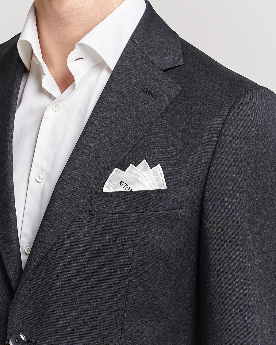 Heren | Afdelingen | Eton | Silk Pocket Square White