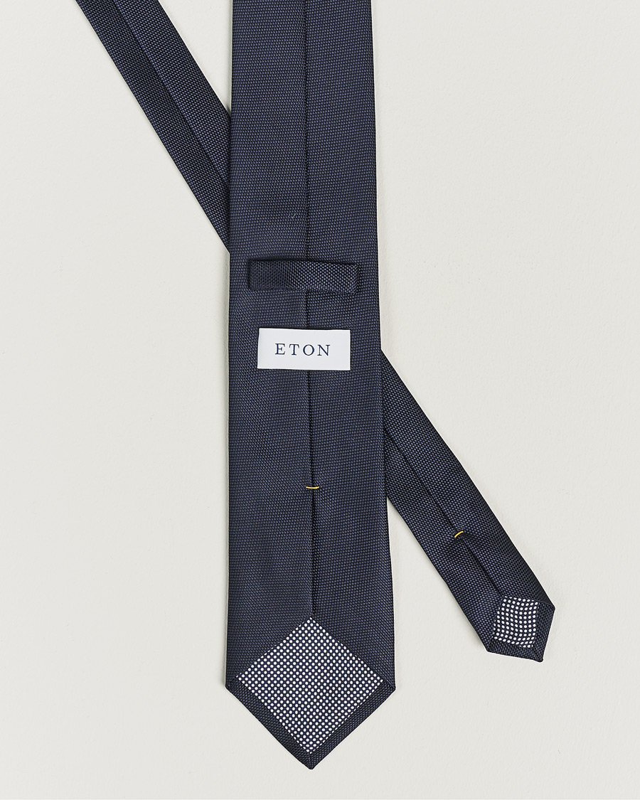 Heren | Stropdassen | Eton | Silk Basket Weave Tie Navy
