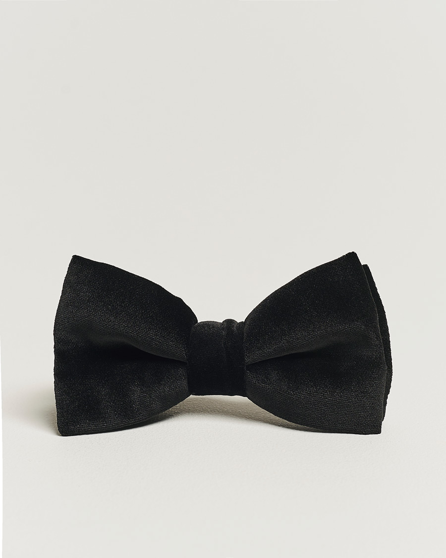 Heren | Eton Pre-Tied Velvet Bow Tie Black | Eton | Pre-Tied Velvet Bow Tie Black