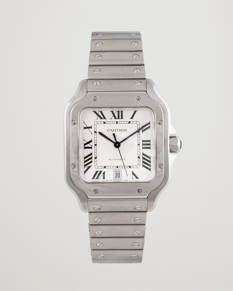 Heren | Pre-Owned & Vintage Watches | Cartier Pre-Owned | Santos De Cartier Steel White