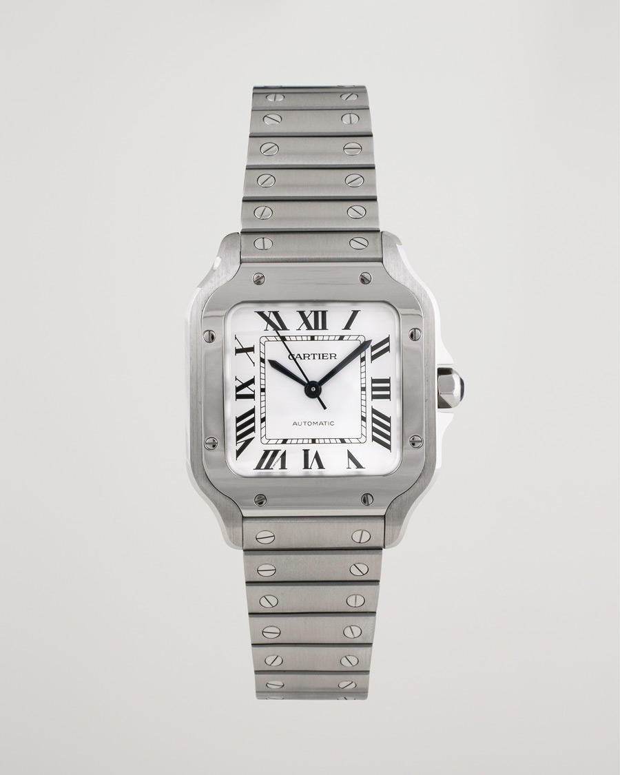 Heren | Pre-Owned & Vintage Watches | Cartier Pre-Owned | Santos De Cartier WSSA0029 Steel White