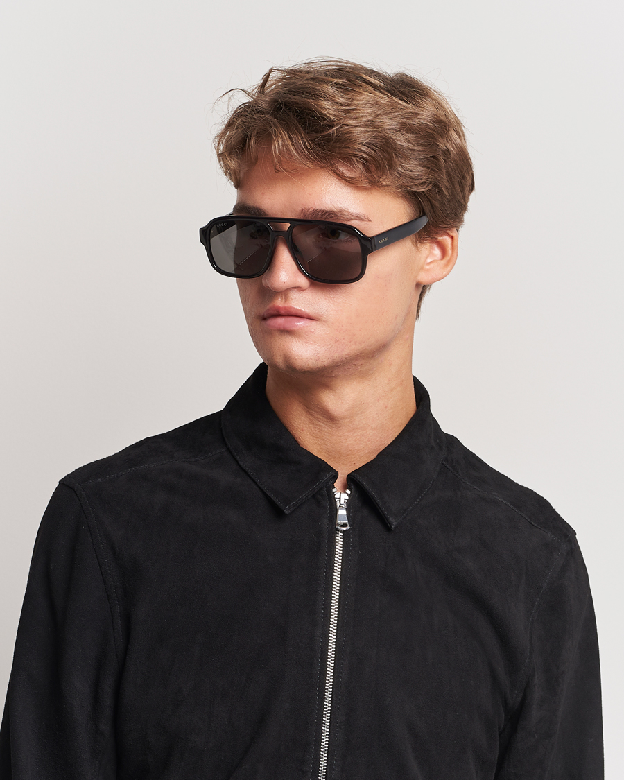 Men | Aviator Sunglasses | Gucci | GG1342S Sunglasses Black Smoke
