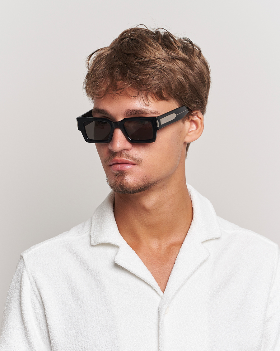 Heren | Vierkante frame zonnebrillen | Saint Laurent | SL 572 Sunglasses Black/Crystal