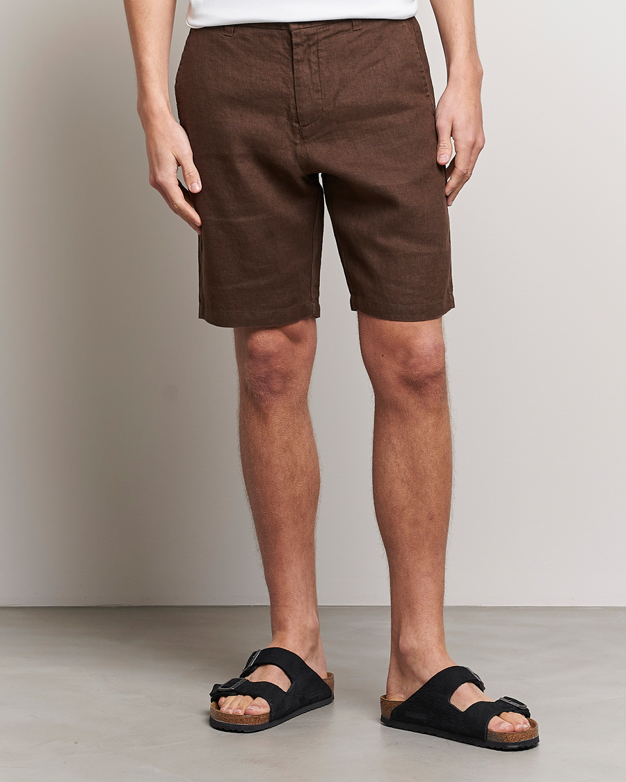 Heren | Korte broek | NN07 | Crown Linen Shorts Brown