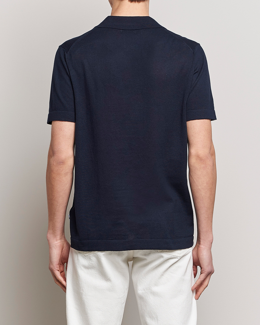 Heren | Polo's | NN07 | Ryan Cotton/Linen Polo Navy Blue
