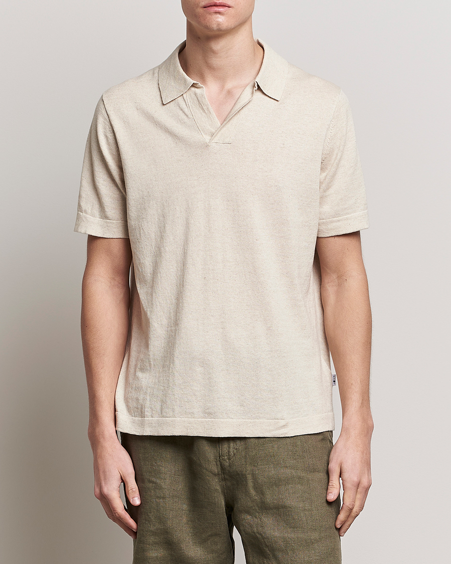 Heren | Poloshirts met korte mouwen | NN07 | Ryan Cotton/Linen Polo Oat