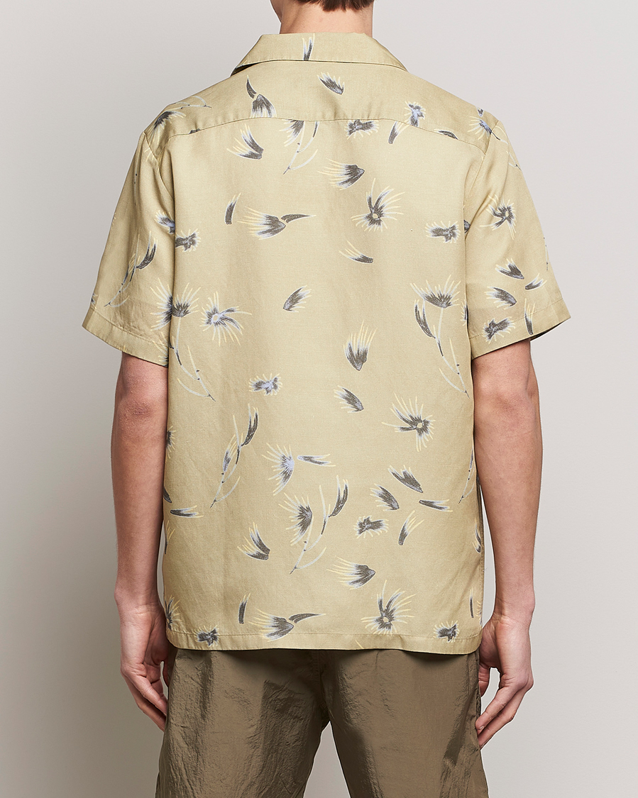 Heren | Overhemden | NN07 | Daniel Short Sleeve Tencel/Linen Printed Shirt Pale Olive