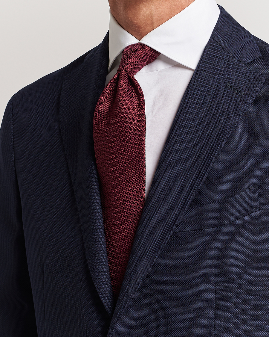 Heren | Accessoires | Finamore Napoli | Grenadine Silk Tie Burgundy