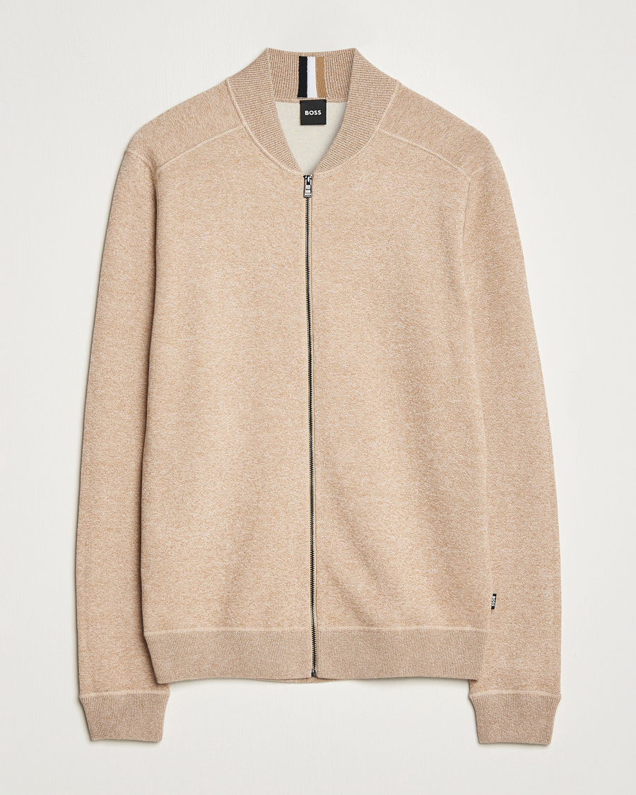Heren | Truien | BOSS BLACK | Onorto Full Zip Sweater Medium Beige