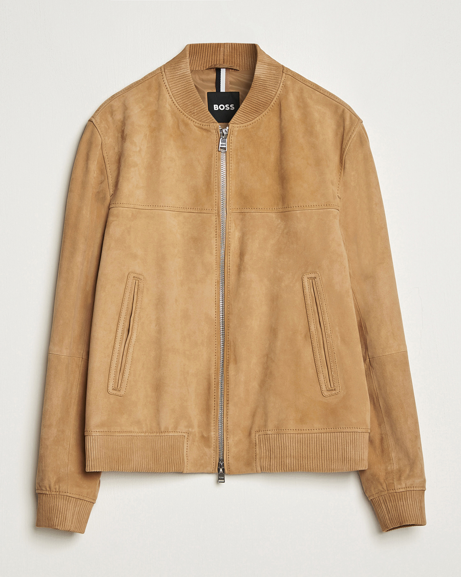 Heren | Jassen | BOSS BLACK | Malbano Suede Jacket Medium Beige