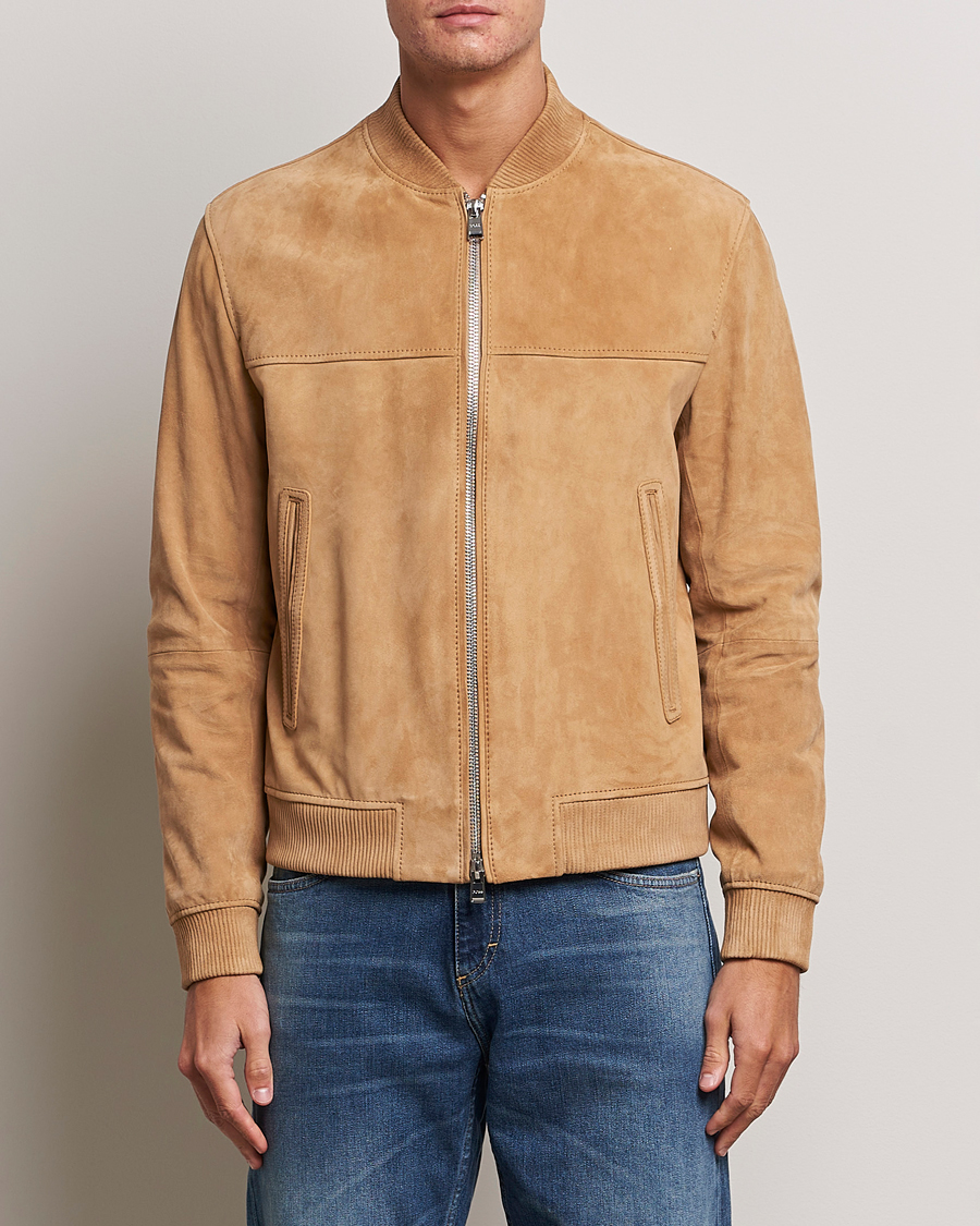 Heren | Jassen | BOSS BLACK | Malbano Suede Jacket Medium Beige