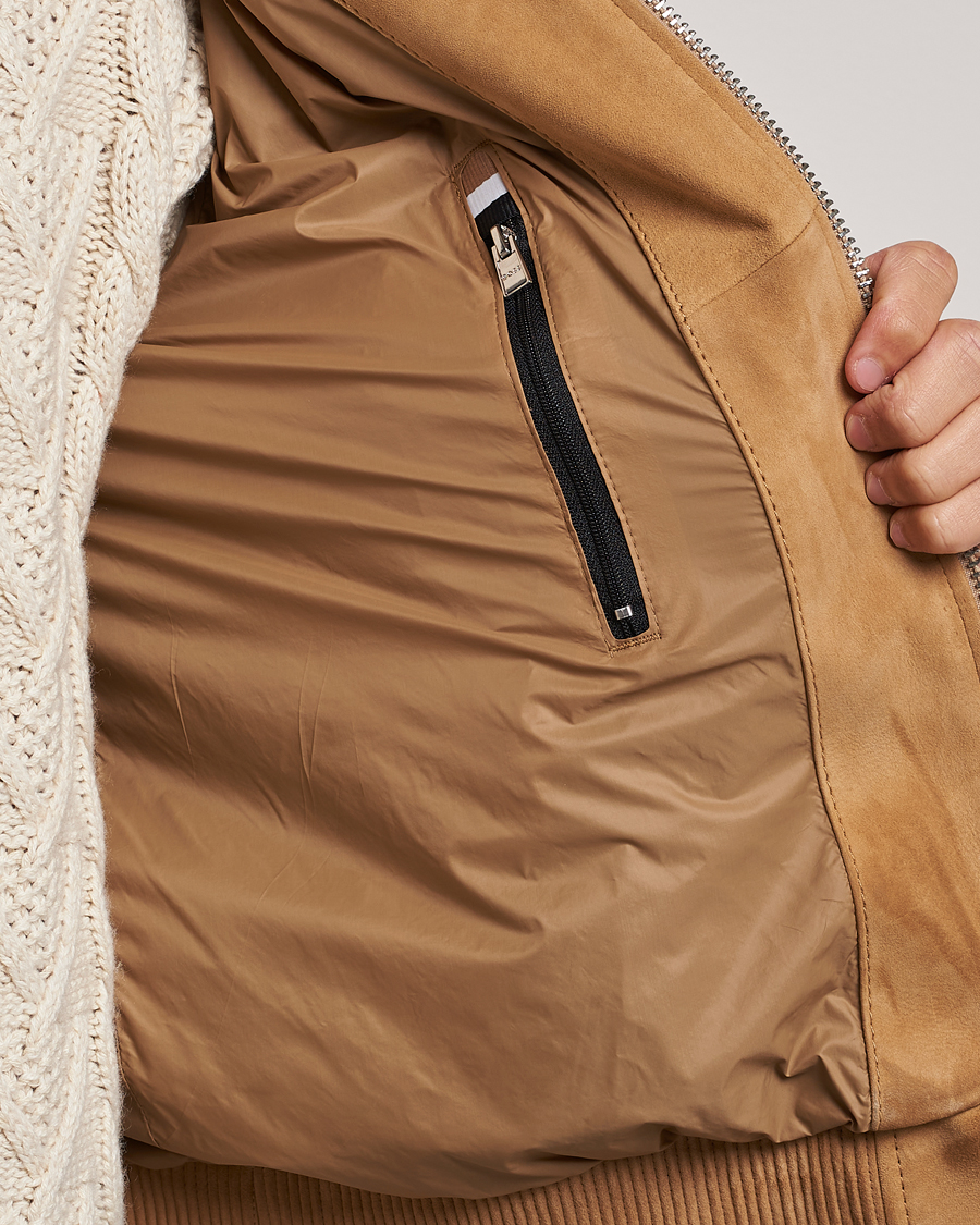 Heren | Jassen | BOSS BLACK | Malbano Suede Jacket Medium Beige