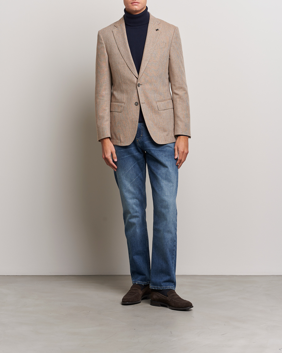Heren | Blazers | BOSS BLACK | Huston Herringbone Blazer Medium Beige