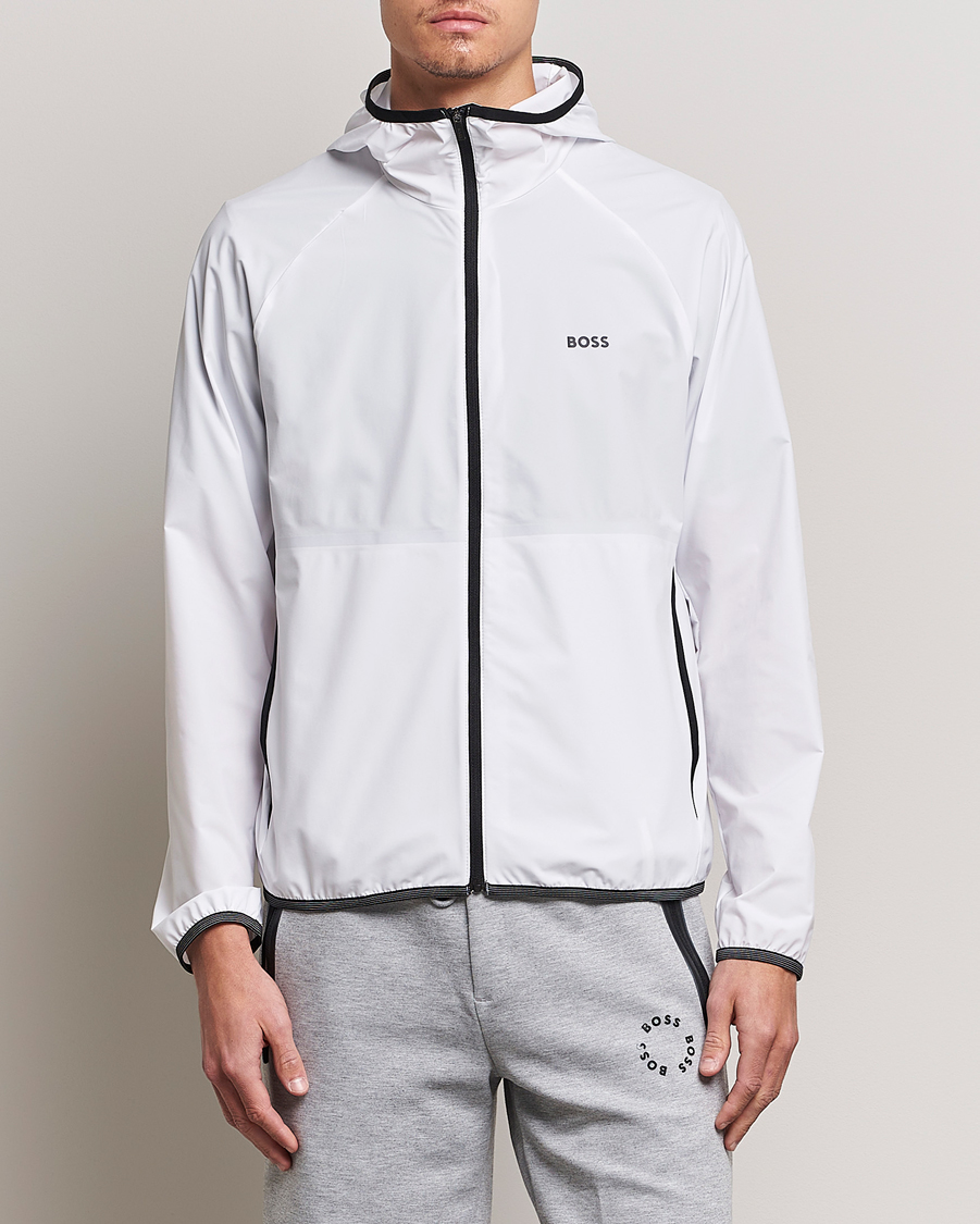 Heren | Jassen | BOSS GREEN | Cush Shell Hoodie Jacket White