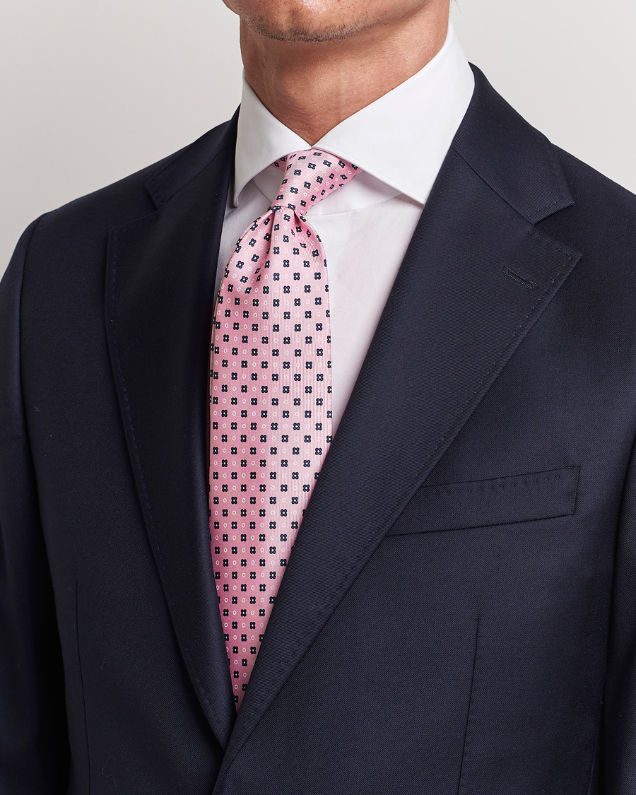 Heren |  | E. Marinella | 3-Fold Printed Silk Tie Pink