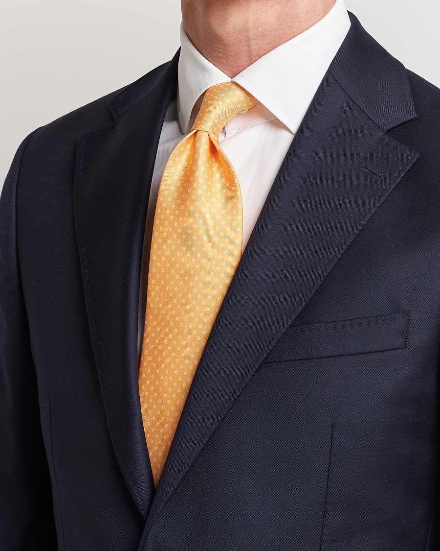 Heren |  | E. Marinella | 3-Fold Printed Silk Tie Yellow