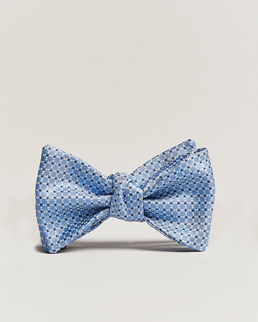 Heren | Vlinderdassen | E. Marinella | Printed Silk Bow Tie Light Blue