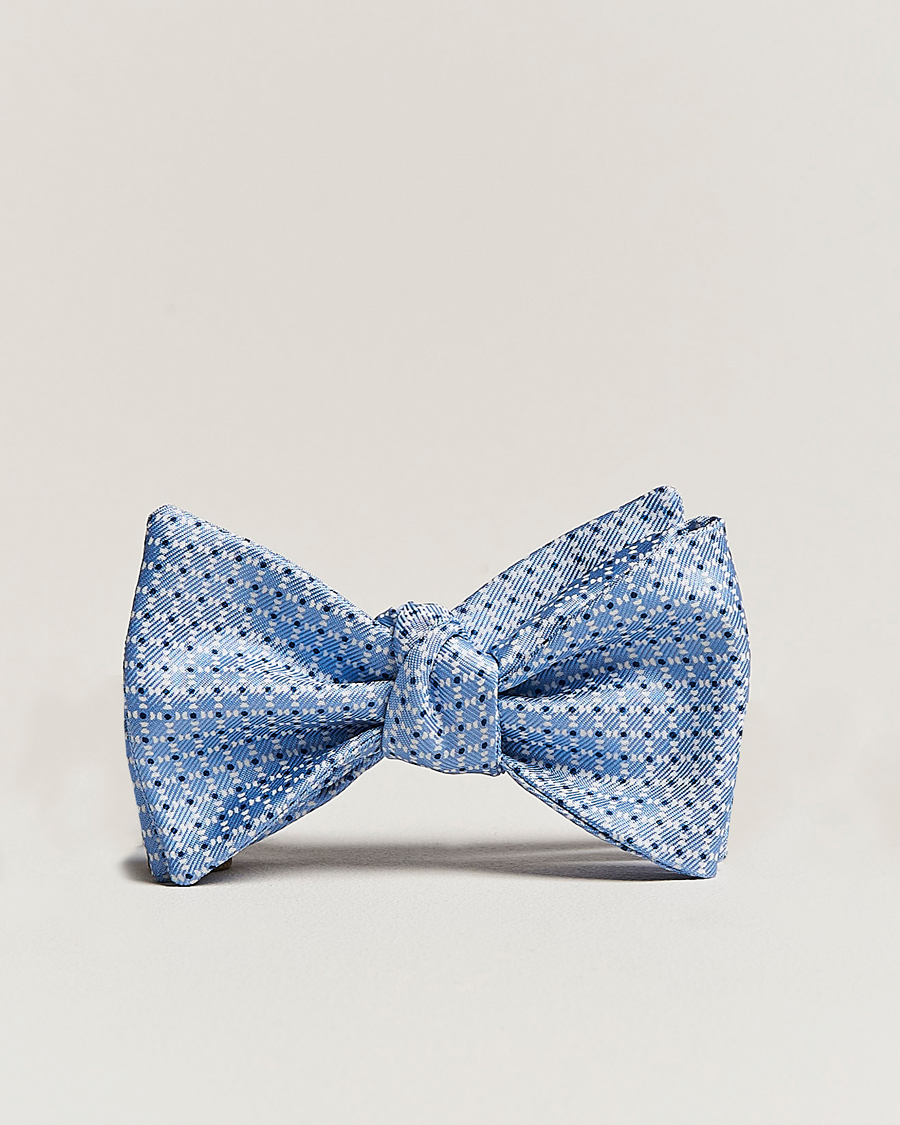 Heren | E. Marinella Printed Silk Bow Tie Light Blue | E. Marinella | Printed Silk Bow Tie Light Blue