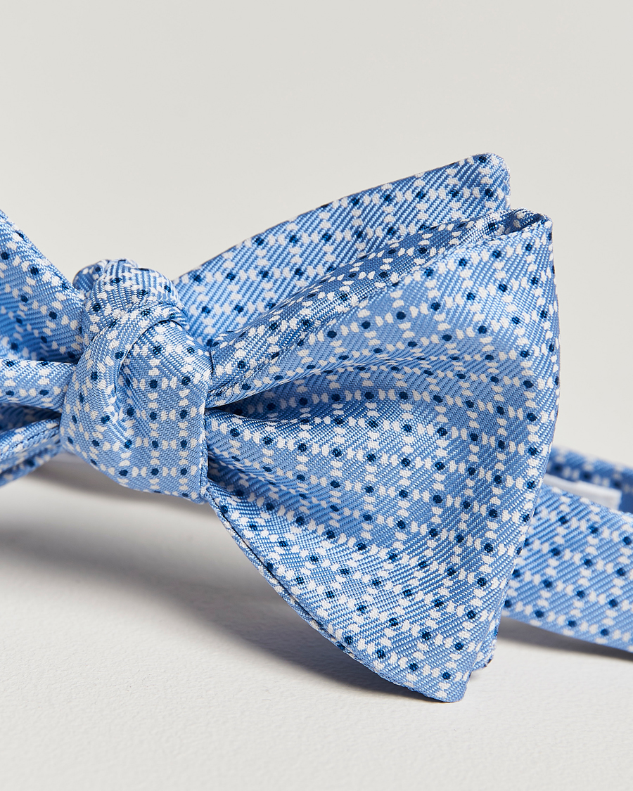 Heren | E. Marinella Printed Silk Bow Tie Light Blue | E. Marinella | Printed Silk Bow Tie Light Blue