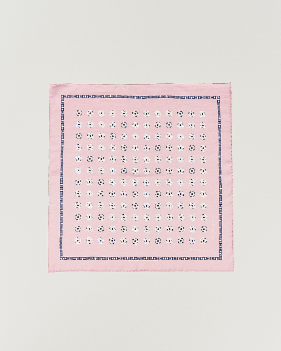 Heren | Pochets | E. Marinella | Printed Silk Pocket Square Pink