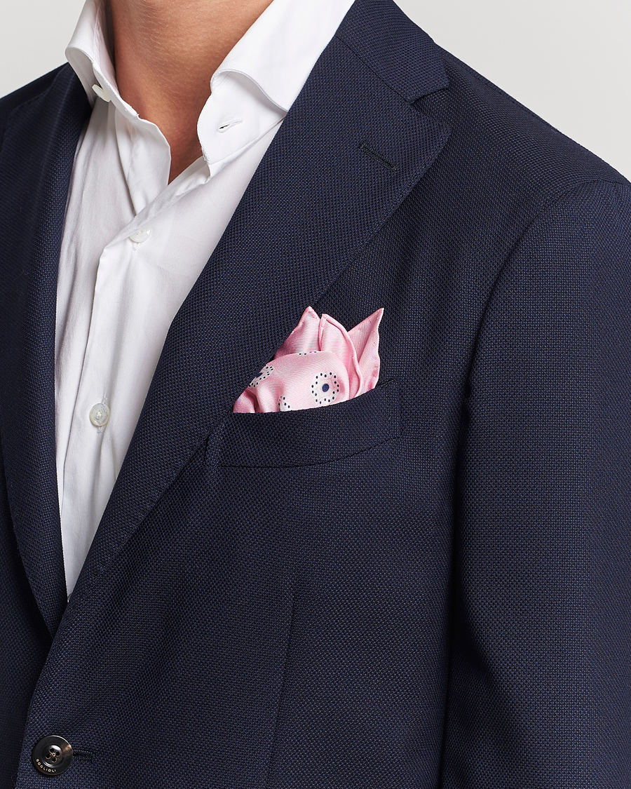 Heren |  | E. Marinella | Printed Silk Pocket Square Pink