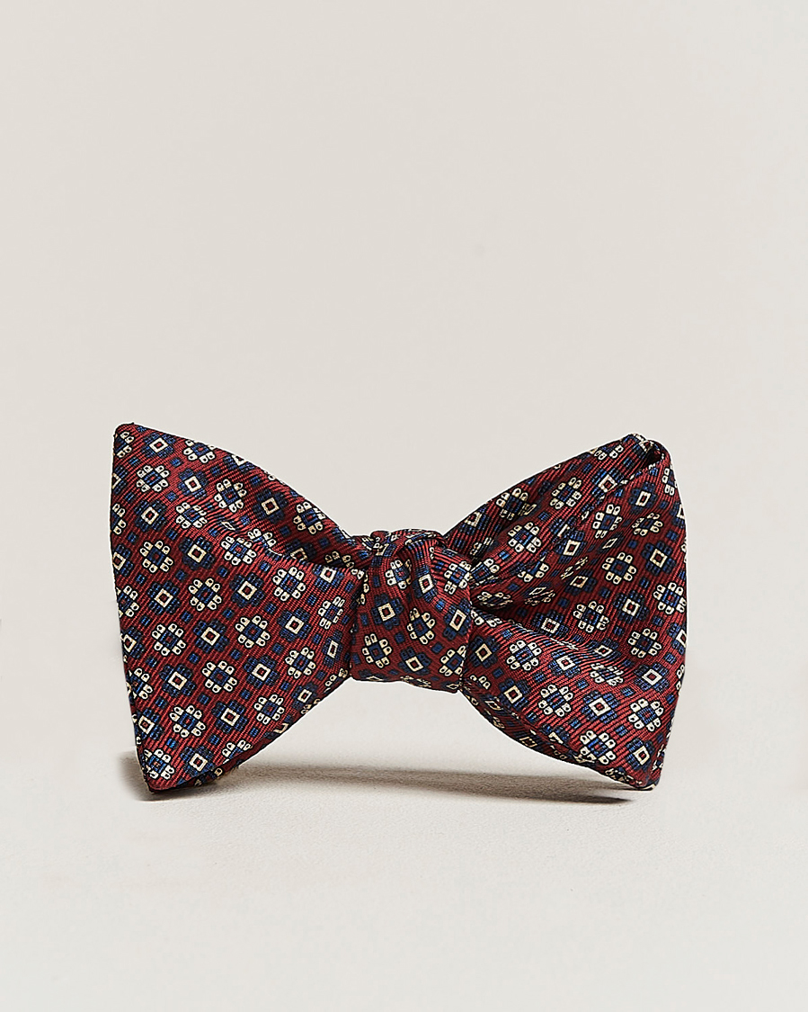 Heren | Vlinderdassen | E. Marinella | Printed Silk Bow Tie Burgundy