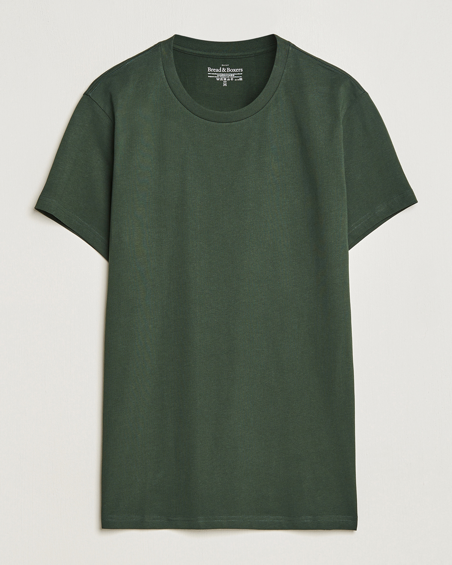 Heren | T-shirts | Bread & Boxers | Heavy Cotton Crew Neck T-shirt Forest Green