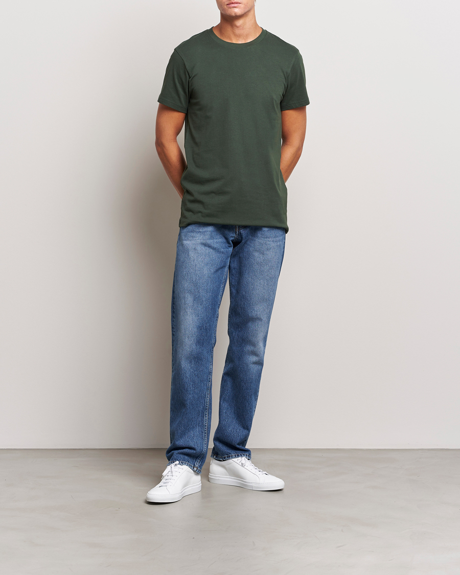 Heren | T-shirts | Bread & Boxers | Heavy Cotton Crew Neck T-shirt Forest Green
