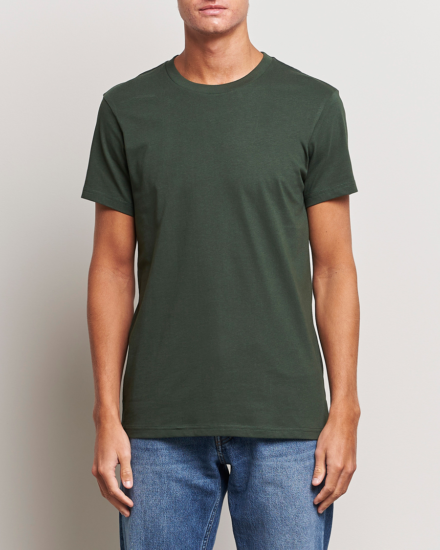 Heren | T-shirts | Bread & Boxers | Heavy Cotton Crew Neck T-shirt Forest Green