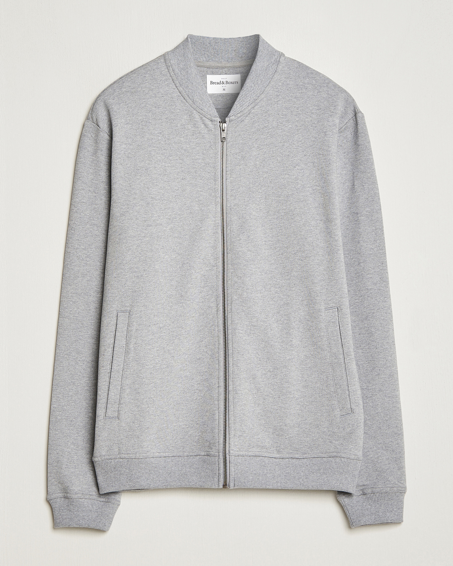 Heren | Truien | Bread & Boxers | Loungewear Full Zip Sweater Grey Melange