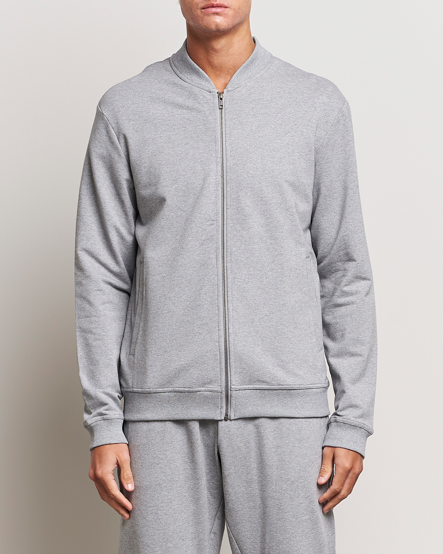 Heren | Truien | Bread & Boxers | Loungewear Full Zip Sweater Grey Melange
