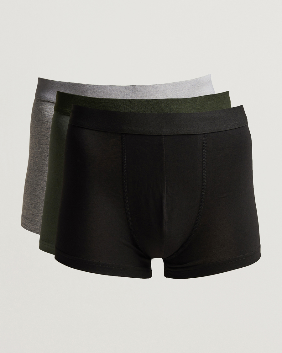 Heren | Ondergoed | Bread & Boxers | 3-Pack Boxer Brief Black/Grey/Forest Green
